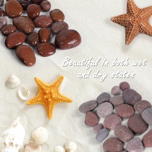 20LB Smooth Pebbles River Rocks for Landscaping, 100% Natural Hand-Picked Premium Decorative Pebbles, Ideal for Garden Landscaping, Home Decor, Aquariums, Painting, Crafting and Gifts, Red … - size: 20 Pounds, style: Red