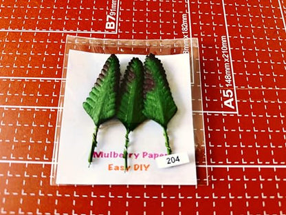 Ploen 25 pcs Green Leaves Ferns Mulberry Paper Leaves with Wire Stems Fern1 Leaf Mulberry Paper Craft Supplies Scrapbooking Embellishments for so Many Card DIY Craft Projects Leaves204