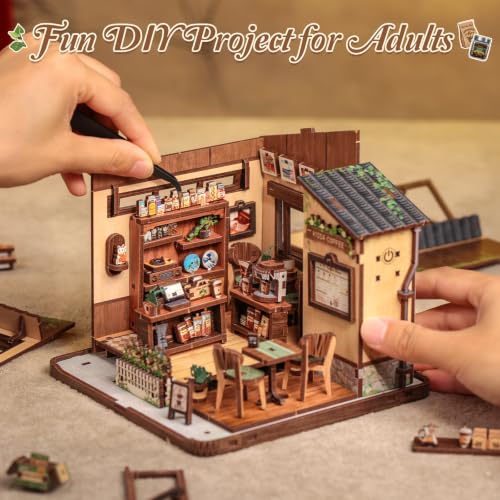 Fsolis Japanese Miniature House - DIY Book Nook Kit - color: Kissa Coffee