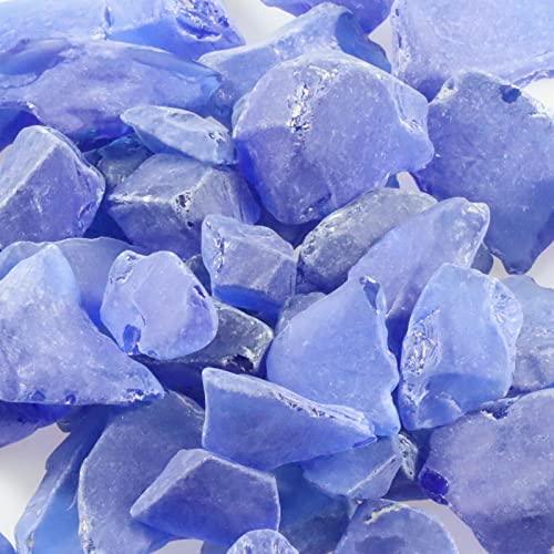 5LB Frosted Sea Glass Vase fillers Crushed Glass, Sea Glass Decor Ideal for Christmas DIY Craft, Aquarium Gravels, Home Decor Crushed Sea Glass Pieces for Beach Wedding, 0.7-3 Inch Cobalt - color: Cobalt
