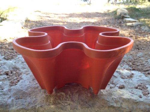 Vertical Gardening Planters - Use Mr Stacky Pots With ANY Grow Medium (Soil, Hydroton, Vermiculte, Perlite, Coco Fiber) - Great for Hydroponics and Aquaponics Too - Build Your Own Stacking Container - color: Terracotta