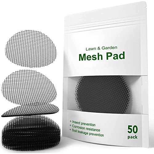 LE TAUCI Plant Pot Hole Mesh Pads, 2-Inch, 50-Pack - size: 2*2 inches