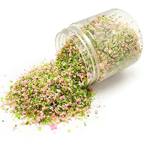Miniature Flower Moss Grass Tufts Material for Fairy Garden (Pink) - color: Pink