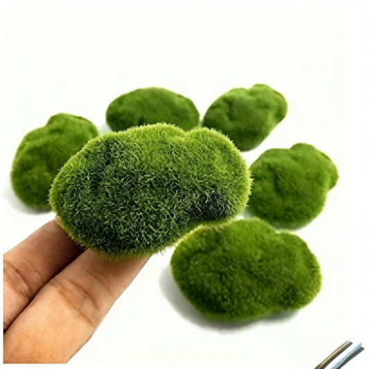 Set of 10, Moss Green, Imitation Grass, Miniature Decorations, Lush