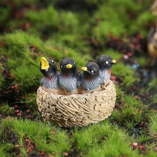 Miniature Birds Figurines Resin Multicolor Micro Swallow Model