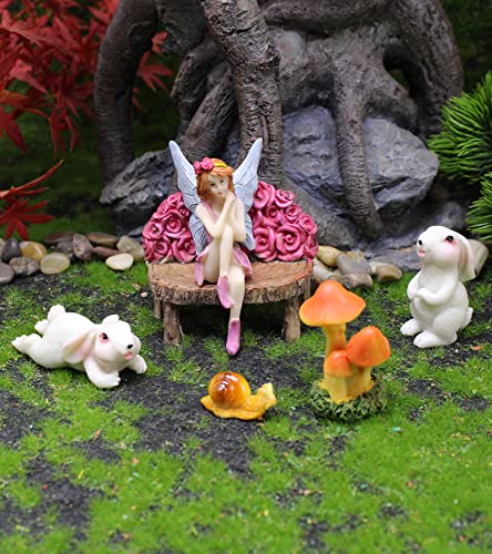 Fairy Garden Accessories Mini Figurines Set, 6Pcs