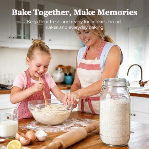 ComSaf Tall Glass Pantry Jars with Airtight Lids 71 oz 3 Pack Wide Mouth | Flour sugar cereal, Pasta pet food, Pantry organization, Cabinet organization, Countertop storage, Sourdough pickling - size: 71 fl oz/3pcs