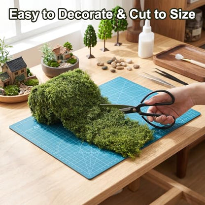 Fake Moss Mat, 3.94x47.24 Inch Artificial Moss Table Runner, Green Faux Moss Decor for Fairy Garden Crafts, Wedding Centerpieces, Garden & Woodland Party, DIY Enchanted Forest, Home Decor
