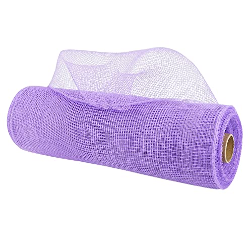 Lavender Deco Mesh 10 Inch Rolls Halloween Deco Mesh Light Purple Mesh Ribbon for Christmas Tree, Garland, Staircase, Mailbox, Centerpiece, Making Wreaths, Decorating and Crafts (30 Feet) - color: Purple Light