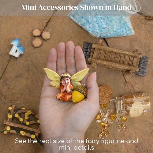 Fairy Garden Accessories Set, 10-Piece Hand-Painted Resin Figurines for Indoor/Outdoor Fairy Gardens, Plant Pots & Terrariums, Add-On Decor for Existing Fairy House Scenes, Gift-Ready Packaging