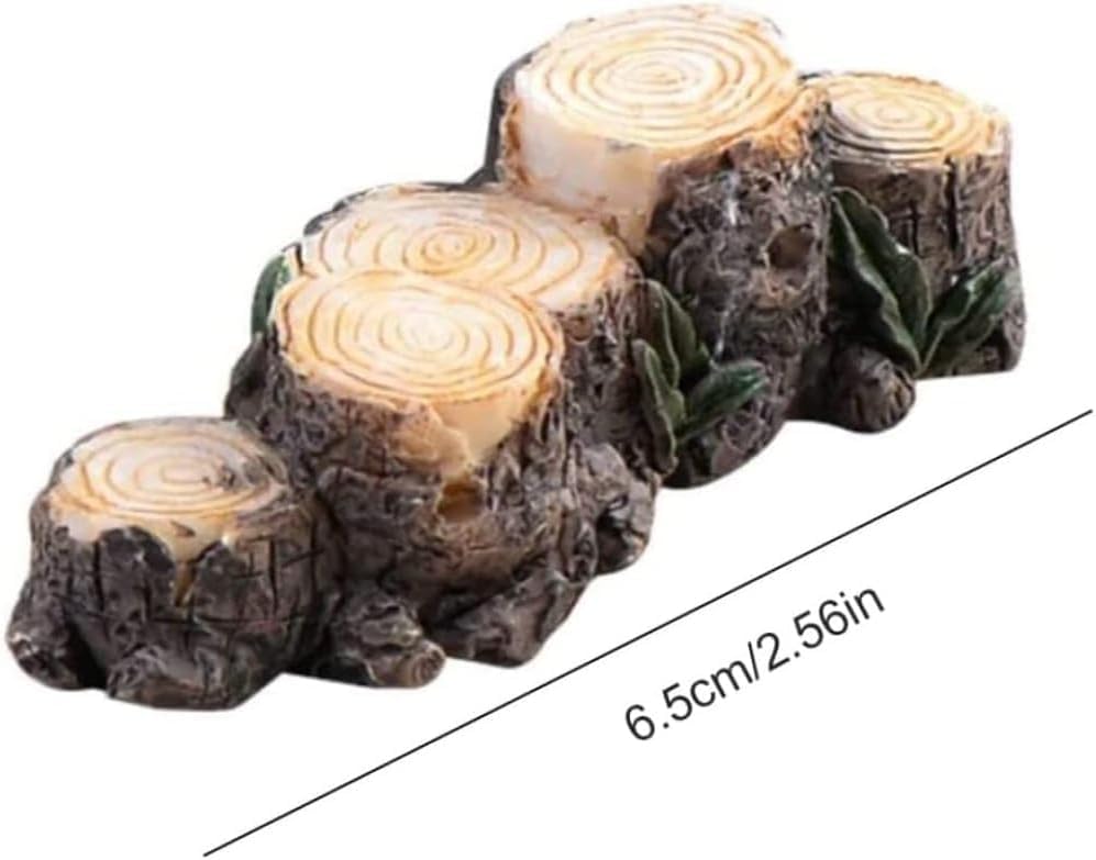 2Pcs Miniature Resin Stump Micro Landscape Fairy Garden Ornament Mini Doll House Outdoor Landscape Decor Outdoor Statues Garden Sculptures Outdoor Décor Miniature Landscape