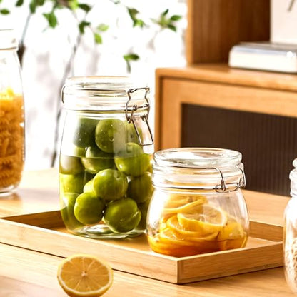 Glass Jar With Airtight Lid 24 OZ 3 Pack Airtight Food Storage Containers Leakproof Wide Mouth Canister For Coffee Beans, Sugar, Canning, Candy, Cereal, Pickle, Cookies, Dried Fruits - size: 24 OZ 3 Pack
