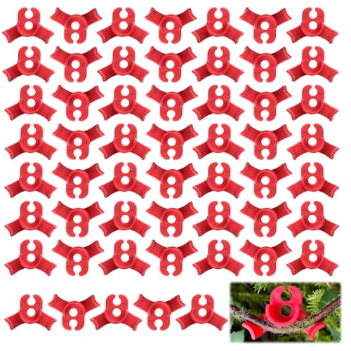 50 Pcs Climbing Plant Training Clips, Adjustable Low-Stress Training Plant Clips, Reusable 90-Degree Bendies Folder to Bend for Tomatoes Cucumbers Beans Plants in Indoor Outdoor Gardens (Red) - color: Red 50 Pcs