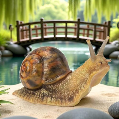 Garden Snail Sculpture, Reptile Resin Sculpture, Suitable for Outdoor Courtyard Pond Garden Lawn Decor Landscape, is the for Garden Enthusiasts (7 inches) - size: 8inch