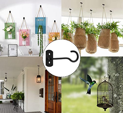 8 Pack Black 6 Inch Metal Wall Plant Hanging Brackets - color: Black, size: 6In 8Pack