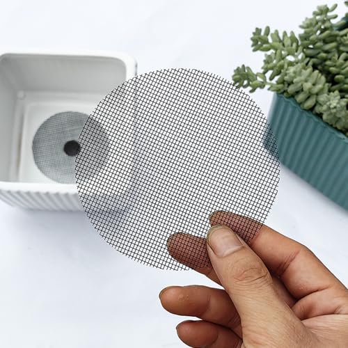 50 Pcs 4 Inch Mesh for Plant Pots Flower Pot Hole Pads Polyethylene Round Mesh Planting Pot Drainage Pads for Garden - size: 4Inch
