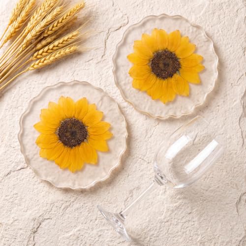 Roowest 12 Pcs Dried Pressed Flowers for Resin Real Natural Sunflower Petals for Jewelry Candle Soap Making DIY Art Craft Scrapbooking Supplies (3.94–5.51 Inches) - size: 3.94–5.51 Inches