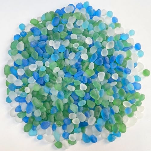 0.89LB Colorful Aquarium Glass Stones Sea Glass Pebbles for Fish Tanks Decorations Aquarium Gravel Fish Tank Rocks, Glass Gems Stones Beads Pebbles Rock Sand Vase Filler Fish Turtle Tank Decoration - color: Sea Glass