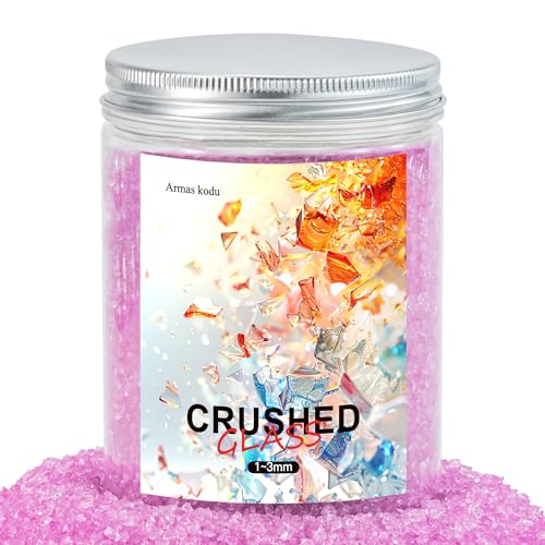 Pink Purple Fine Crushed Glass for Resin Art & Crafts - color: pink purple