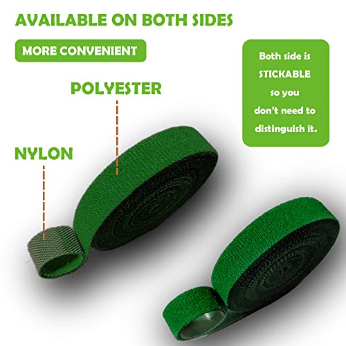 Green Garden Ties|Plant Ties for Climbing Plants 100 feet x1/2‘’in 3 Rolls|Plant Supports for Effective Growing Strong |Green-Recycled Plastic Garden Twine & Twist Ties for Tomato Stakes