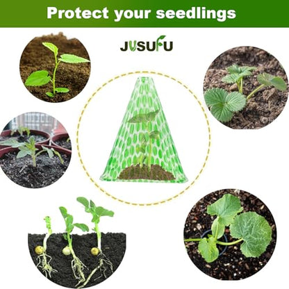 Garden Cloches for Plants, 20 Pack Plant Covers | Reusable Plant Bell Cover Protects Plants from Birds, Frost,Snails Etc. - color: green 20