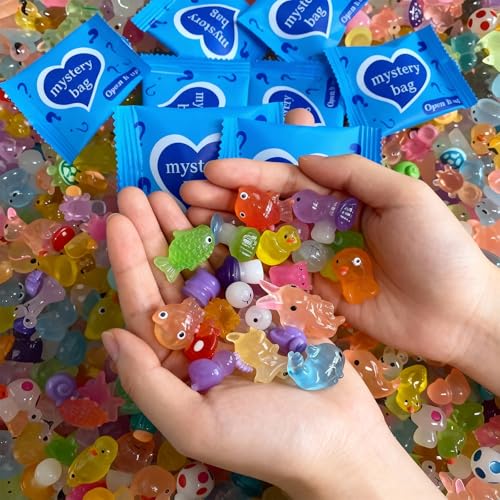 50PCS Mini Resin Animals, Blind Bag Surprise, DIY Fairy Garden Micro Landscape, Aquarium Decor, Unique Collectible Mystery Bag for Creative Crafting and Home Decoration