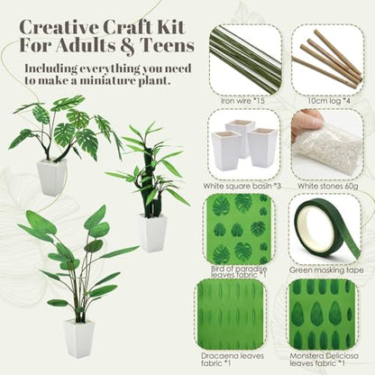 iLAND Crafts for Teens Girls Adult Women DIY Miniature Plants Craft Kits for Beginners Crafting Kits for Teens 14-16 Girls Mini Décor 1/12 Scale Accessories Making Set Crafty Gift Small