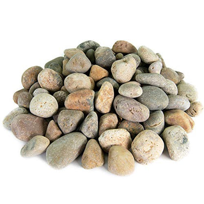 Mexican Beach Pebbles | 2000 Pounds of Smooth Unpolished Stones | Hand-Picked, Premium Pebbles for Garden and Landscape Design | Buff, 3 Inch - 5 Inch - color: Buff, size: 3 Inch - 5 Inch