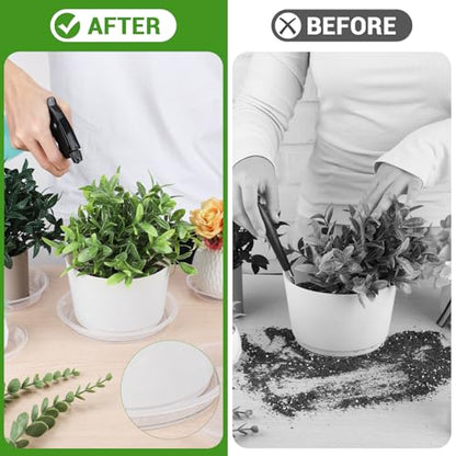 GREANER 30 Packs Clear Plant Saucers, 5 Inch Plastic Trays for Plants, Heavy Duty Drip Trays for Potted Plants, No Holes Pot Trays for Indoor Outdoor Plants - size: 5 Inch