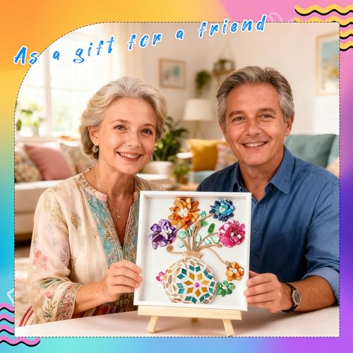 Joyclub DIY Vase Mosaic Painting Kit Mosaic Kits for Adult with Vase Flower - color: Cloisonne