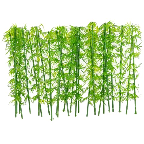 Woohome Model Miniature Bamboo Trees, Green Plastic Bamboo Trees for Building Model, Home Miniature Landscape Landform Diorama Project, 50 PCS, 4.72’’ - color: 50PCS 12CM