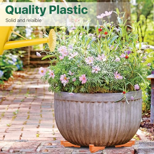 48Pcs Flower Plant Pot Feet, Triangle Plastic Pot Lifters Supports Small to Large Flower Planters, Invisible Flower Pot Risers, Potted Plant Stand Flower Pot Feet for Indoor and Outdoor Planter