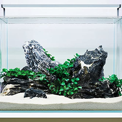 LANDEN Dark Seiryu Stone 17lb Aquarium Rocks Stones for Fish Tank Decor - size: 08 Dark Seiryu Stones(3-11inch,17lbs)