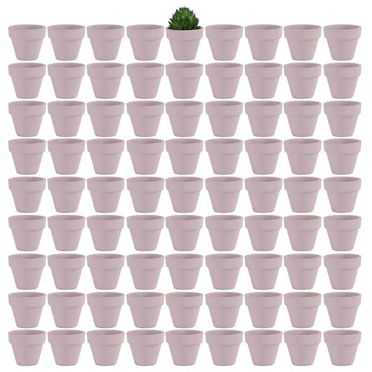 Yishang 1.9 Inch Tiny Pink Terracotta Pots Pack of 72-Small Mini White Clay Pots with Drainage Holes Flower Nursery Terra Cotta Planter for Tiny Cactus,Herb,Succulent Plants,Crafts - color: Pink