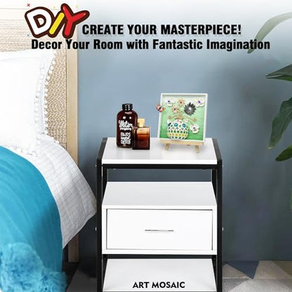 VTZH DIY Vase Mosaic Tiles for Crafts Painting Kits, DIY Arts and Craft Kits with Petal Glue Accessories Crafts for Adults, Mosaic Crafts Handmade Decorative Painting, Room Decoration, Gifts - style: Green -Beach Impressions