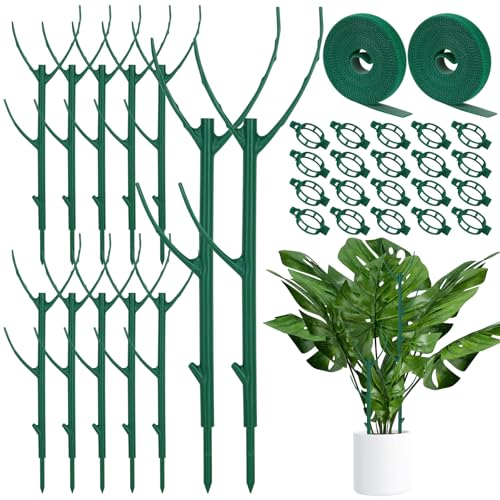 12 Pack Monstera Plant Support, Stackable Plant Supports for Indoor Plants, Pothos Plant Climber Pole, Adjustable Stakes for Indoor Plants Training & Vertical Growth Support Stakes - color: 12Pack
