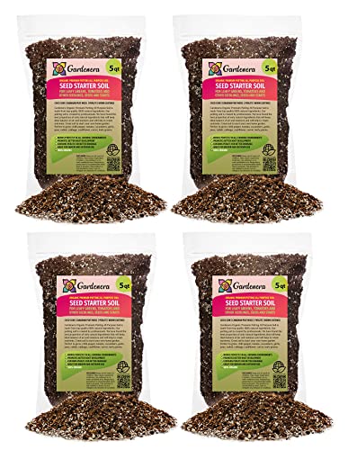 Premium Organic Seed Starter Soil - 20 Quart - All-Purpose Organic Potting Soil for Happy Seedlings and Plants by Gardenera (4 Bags of 5 Quarts) - color: #2 SEED STARTER MIX, size: 20 Quart Bag