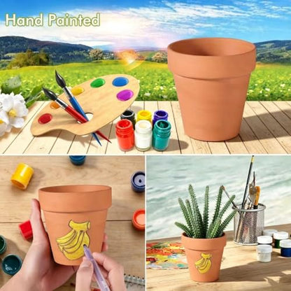TKSCUSR 22Pcs 3 Inch Terracotta Pots, Clay Flower Pots Cactus DIY Flower Pots with Drainage Hole,Great for Plants Garden Windowsill Indoor & Outdoor Wedding Favors Gifts