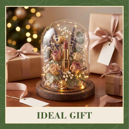 Suclain 4 Pcs Glass Display Dome Cloche Clear Dome Cloche with Wood Base Tabletop Jar Display Case for Home Office Wedding(Coffee Brown,4 x 5.5 Inch) - color: Coffee Brown, size: 4 x 5.5 Inch