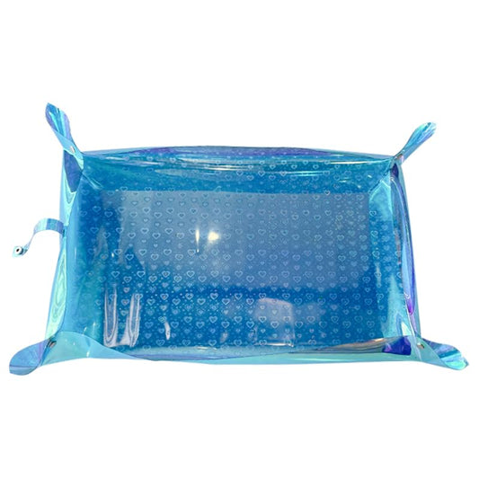 Kasepie Plant Repotting Mat, PVC, Foldable and Waterproof, Holographic Blue with Snowflake Design, 19 x 27 Inch (Blue+Heart) - color: Blue+heart