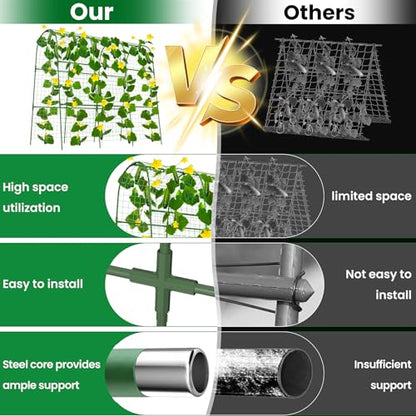 Cucumber Trellis for Raised Bed 48" L x 48" H U-Shape Garden Trellis for Climbing Plants Outdoor, Metal Arch Trellis for Vegetables, Plant Support for Tomato Pea Zucchini Grape Flowers - size: 120" Lx120" H