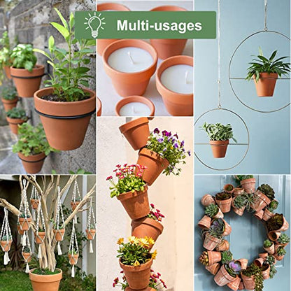 Orceler 4 Inch Terracotta Pots with Saucer - 6 Pack Small Clay Plant Pots with Drainage Holes, Flower Pots with Tray, Terra Cotta Pots for Indoor Outdoor Plants, Crafts, Wedding Favor