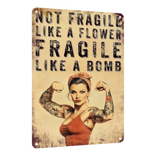 PEACHGARDEN Home Gym Decor for Women Gym Wall Decor Metal Sign 8x12 Inch | Vintage aluminum gym sign with bold strong-woman artwork for workout room decor, garage gyms, fitness studios, and offices. - color: Home Gym Signs, size: 20X30cm(12*8in)