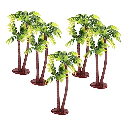 5Pcs Imitation Palm Tree Tropical Mini Palm Mini Tree Figurines Rainforest Diorama Supplies Fake Palm Fairy Garden Outdoor Toys Coconut Indoor Banquet Hawaii