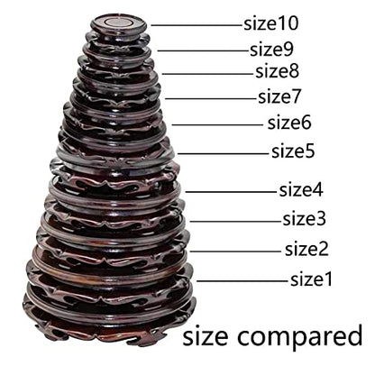 Oriental Furniture Wooden Display Stand Base Lotus Pedestal Vase Base Table Lamp Teapot Base Black Catalpa Furniture Stable Home Decoration Size6 (4.37x1.38in)