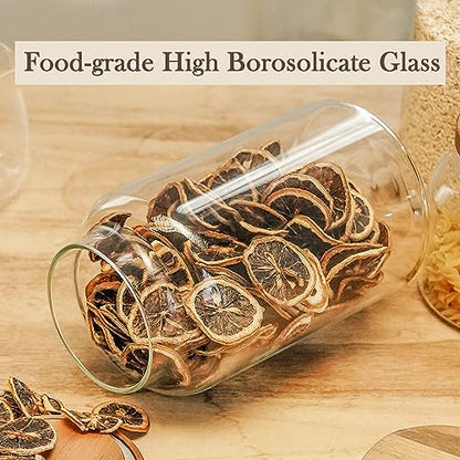 Labina Glass Storage Container Airtight Food Jars Kitchen Canister with Wood Lids, 88 Oz Wide Mouth Pantry Organization Glass Jar for Flour, Sugar, Cookie, Spagetti, Nuts and Candy (2 Pack) - size: B6: 88 Oz 2 pcs