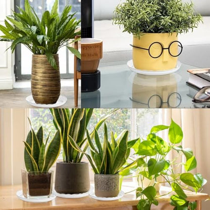15 Pcs Plastic White Round Wave Plant Saucer,6 Inch/8 Inch/10 Inch,Durable Duty Flower Plant Pot Drip Tray Container for Home Garden Indoor and Out Door Plant - color: White