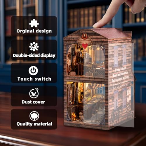 Book Nook Kit - DIY Miniature House Diorama Dollhouse Kit, Booknook Tiny Western Bookshelf Decor, 3D Wooden Puzzle for Adults,DIY Hobby Craft Gift(Old Town Saloon)