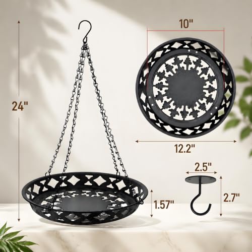 Pumtus 2 Pack Metal Plant Hangers, Iron Hanging Planters for Indoor Outdoor Plants, Adjustable Flower Pot Basket with Chain Hook, Sturdy Plant Shelf Holder for Ceiling Window Gardening Home Decor