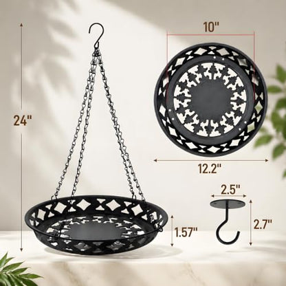Pumtus 2 Pack Metal Plant Hangers, Iron Hanging Planters for Indoor Outdoor Plants, Adjustable Flower Pot Basket with Chain Hook, Sturdy Plant Shelf Holder for Ceiling Window Gardening Home Decor